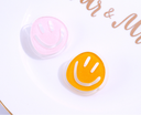 925 Silver Needle Smiling Resin Earrings