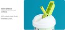 FK002 Happy Panda Double Walls Plastic Cup with Straw 520ml/17.5fl.oz.(Green)