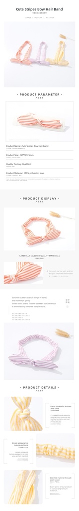 Cute Stripes Bow Hair Band