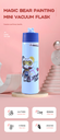 Magic Bear Painting Mini Pocket Vacuum Flask 270ml/9.1fl.oz.(Blue)