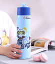 Magic Bear Painting Mini Pocket Vacuum Flask 270ml/9.1fl.oz.(Blue)