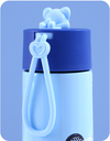 Magic Bear Painting Mini Pocket Vacuum Flask 270ml/9.1fl.oz.(Blue)