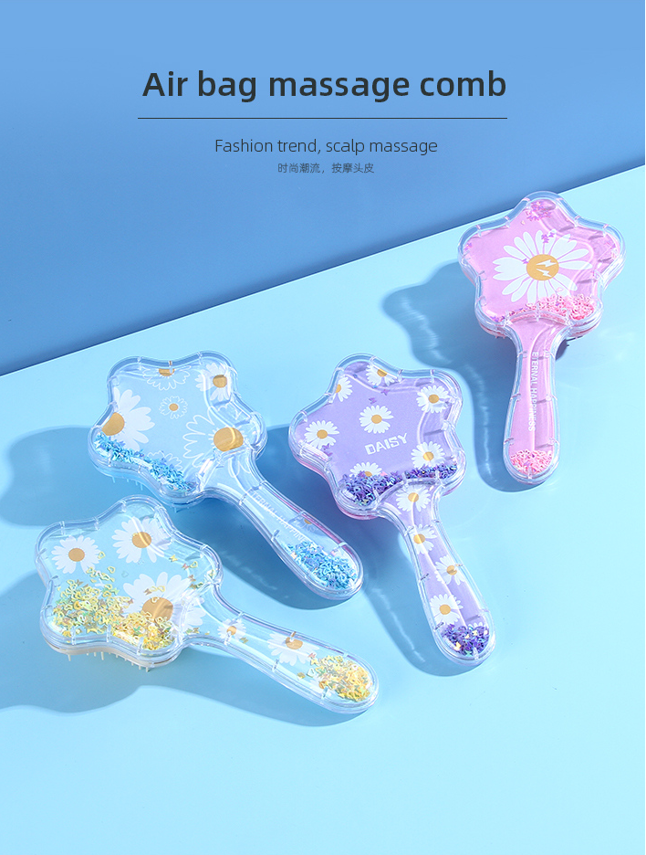 Daisy Glitter Airbag Hair Brush