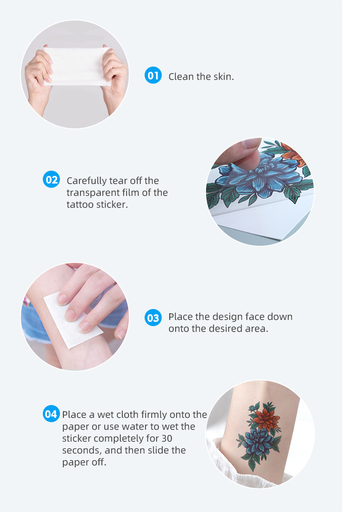 Flower Tattoo Sticker(12 Sheets)