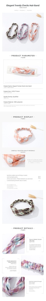 Elegant Trendy Checks Hair Band