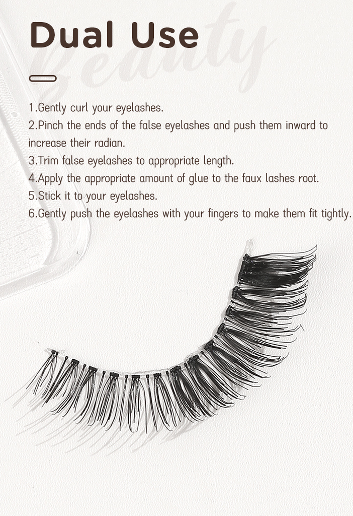 Handmade Artificial Eyelashes(5 Pairs)(Long)