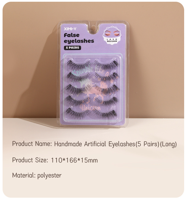 Handmade Artificial Eyelashes(5 Pairs)(Long)