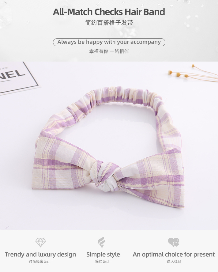 All-Match Checks Hair Band