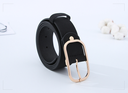 Fashionable U Buckle Black Belt for Ladies