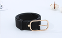 Fashionable U Buckle Black Belt for Ladies