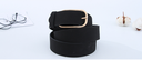 Fashionable U Buckle Black Belt for Ladies