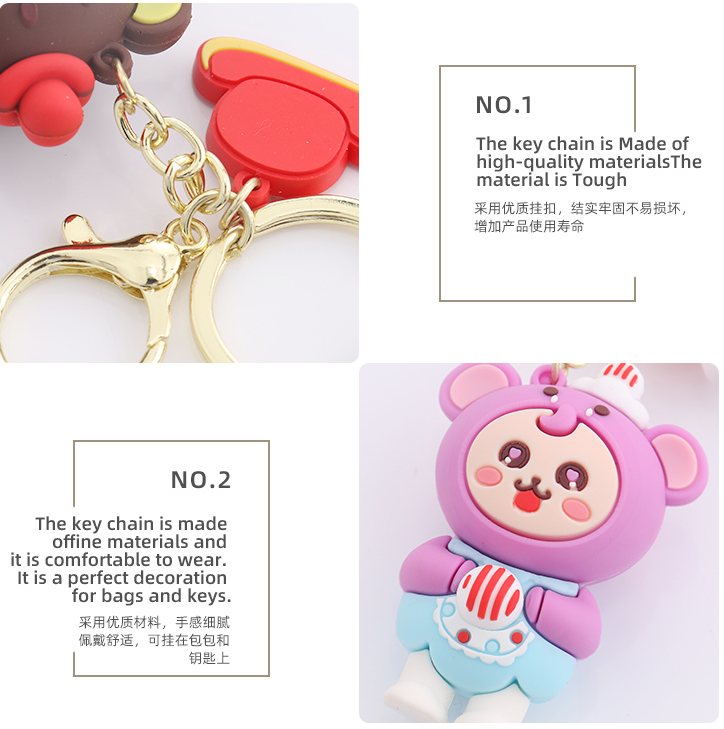Cute Clown Bear Keychain