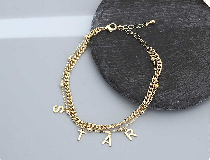 Normcore Metal Letter Bracelet