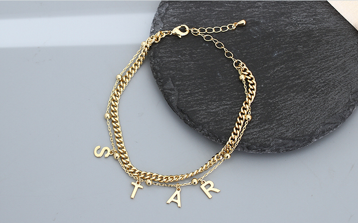 Normcore Metal Letter Bracelet