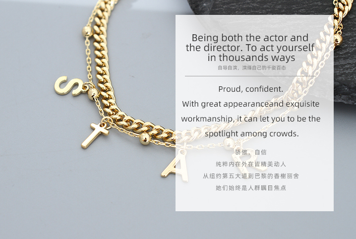 Normcore Metal Letter Bracelet
