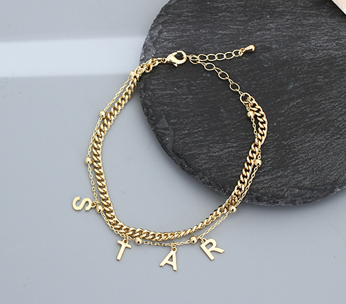 Normcore Metal Letter Bracelet