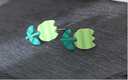 Paint Green Flower Earrings