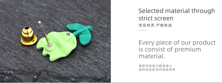 Paint Green Flower Earrings