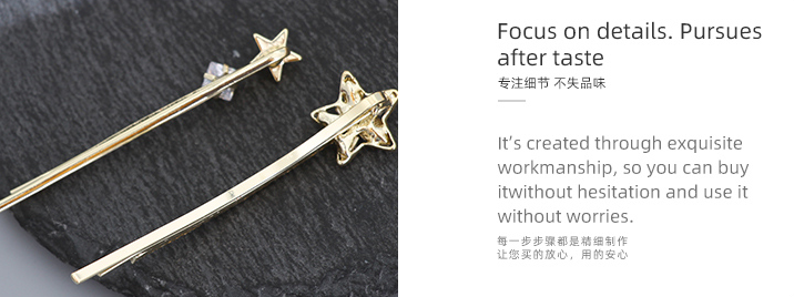 Glass Stone Satrs Hair Pin Set