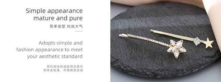 Glass Stone Satrs Hair Pin Set
