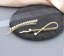 Stripes Cross Artificial Pearl Hair Pin Set