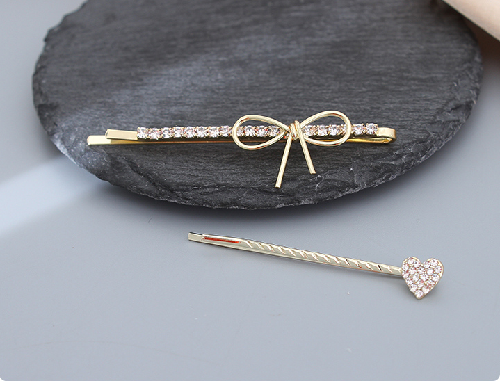 Bow Knot Heart Hair Pin Set