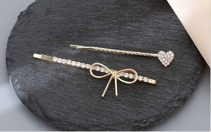 Bow Knot Heart Hair Pin Set