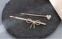Bow Knot Heart Hair Pin Set