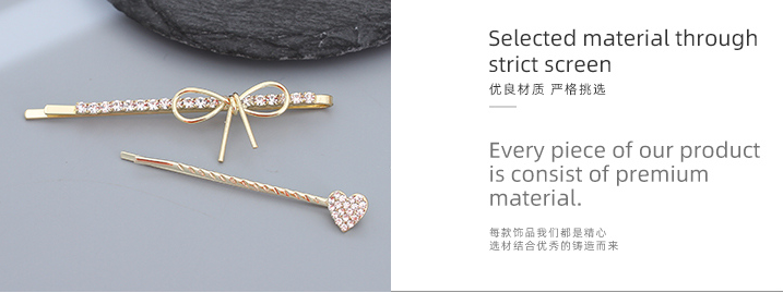 Bow Knot Heart Hair Pin Set