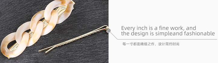 Beige Chain Geometric Hair Pin Set