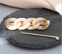 Beige Chain Geometric Hair Pin Set
