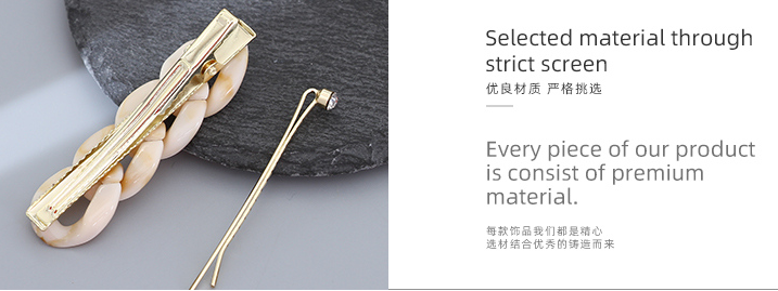 Beige Chain Geometric Hair Pin Set