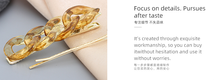 Tawny Chain Geometric Hair Pin Set