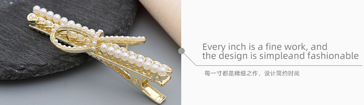 Artificial Pearl Bow Knot Hair Clip