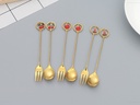 Fruit Pendant Collection Gold Dessert Fork/Spoon