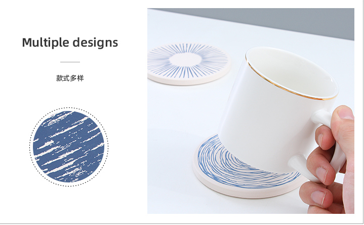 Simple Texturing Diatomite Drink Cup Coaster
