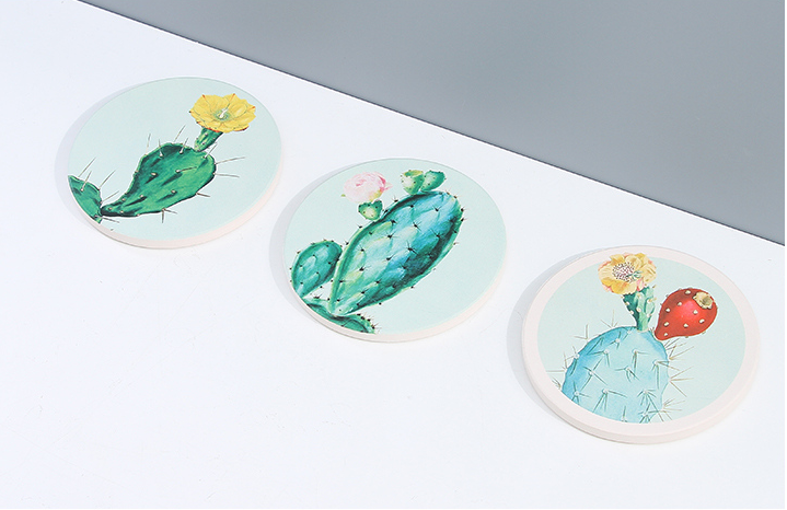 Cartoon Cactus Diatomite Drink Cup Coaster