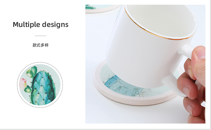Cartoon Cactus Diatomite Drink Cup Coaster