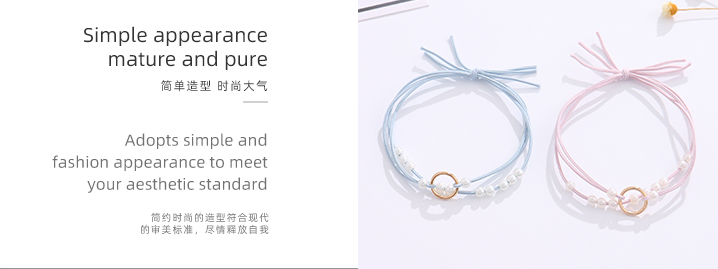 Metal Geometric Artificial Pearl Hair Rope Set
