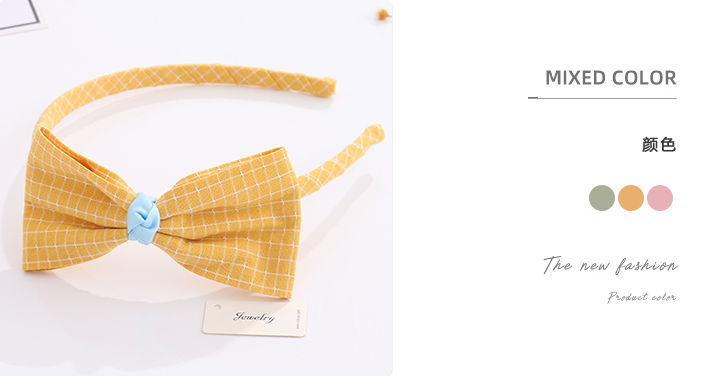 All-match Checks Gauze Kids Hair Band