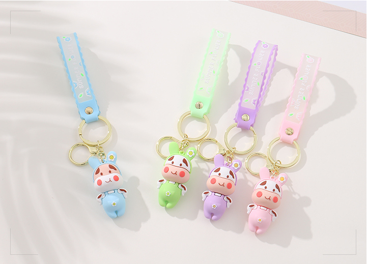 Cow Costume Girl Keychain Decoration