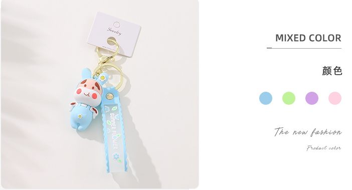 Cow Costume Girl Keychain Decoration