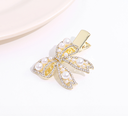 Bowknot Artificial Pearl Rhinestone Hair Clip