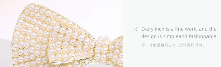 Simple Bowknot Artificial Pearl Hair Clip