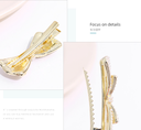Simple Bowknot Artificial Pearl Hair Clip