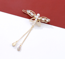 Rhinestone Artificial Pearl Dragonfly Hair Clip