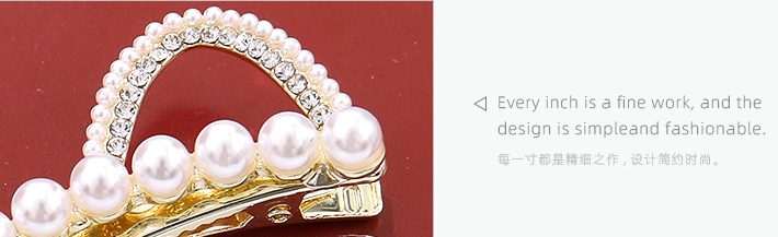 Kitty Ear Rhinestone Artificial Pearl Hair Clip