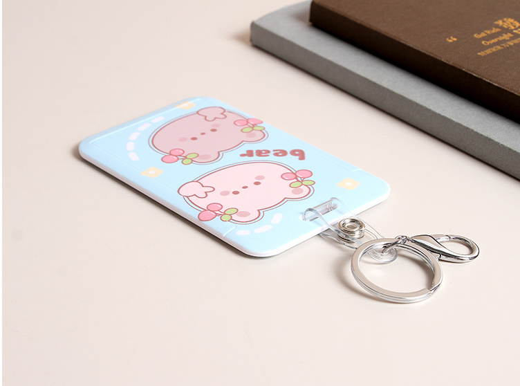 Cherry Bear Card Holder Keychain