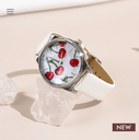 Cherry Dial Stylish Watch