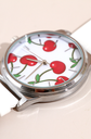 Cherry Dial Stylish Watch